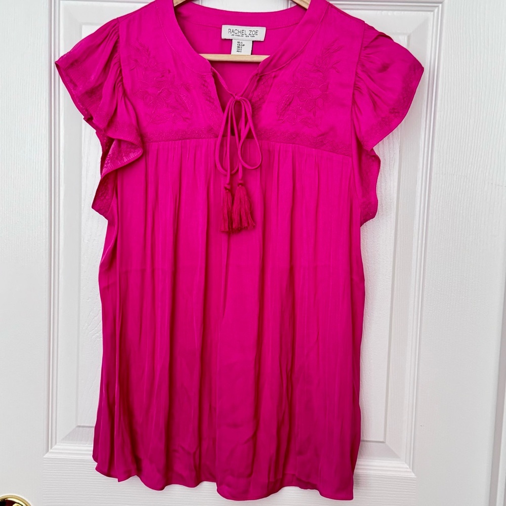 Rachel Zoe Boho Double Tassel Top Sz S